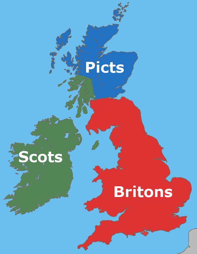 Britons, Picts and Scots map